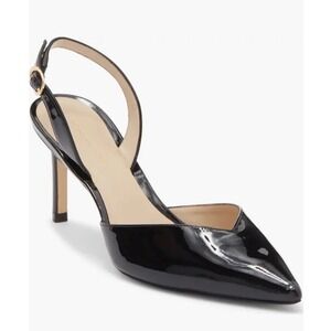 NIB Stuart Weitzman Julia 75 Slingback Pump Black Patent Leather Sz 6.5 $495